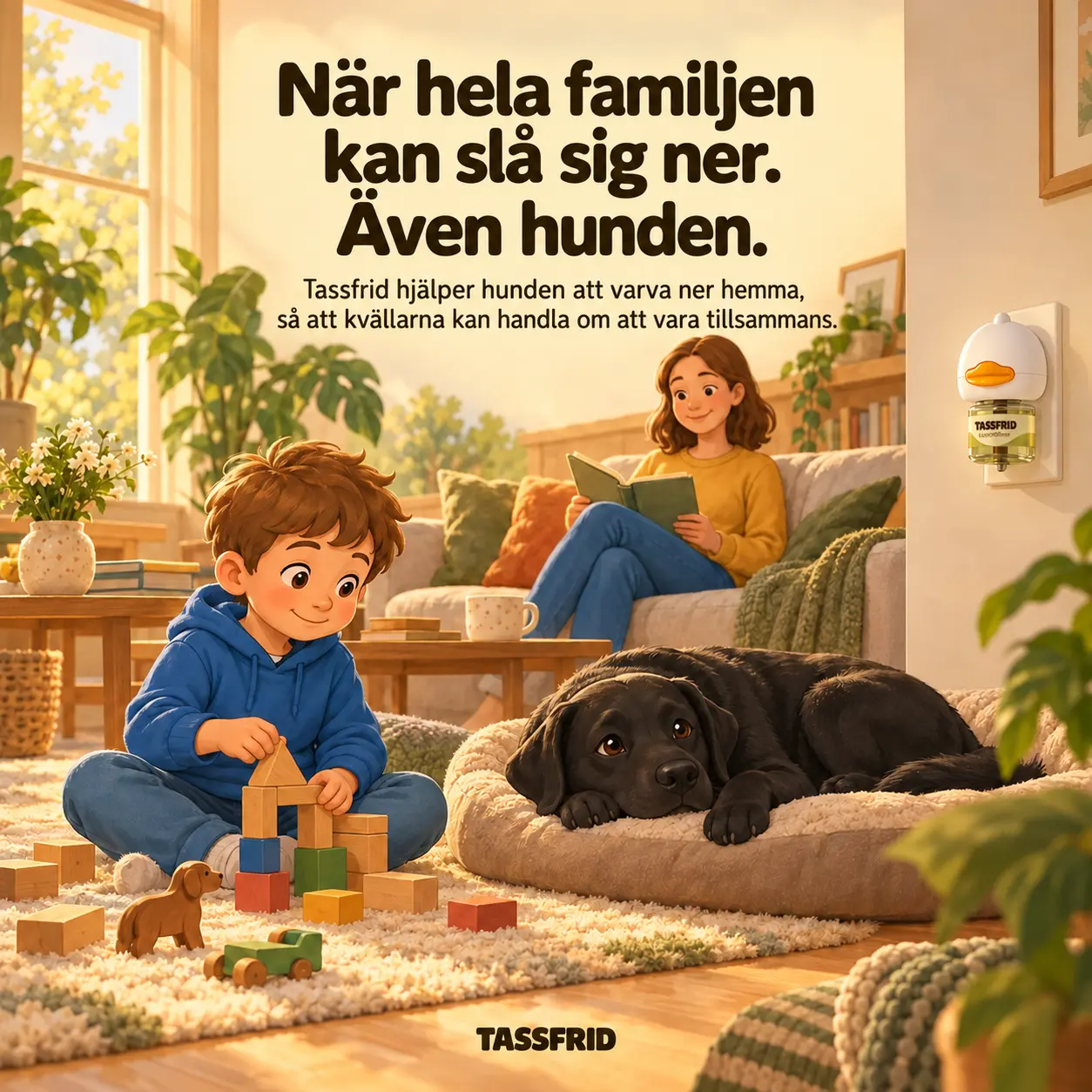 När hela familjen kan slå sig ner. Även hunden.