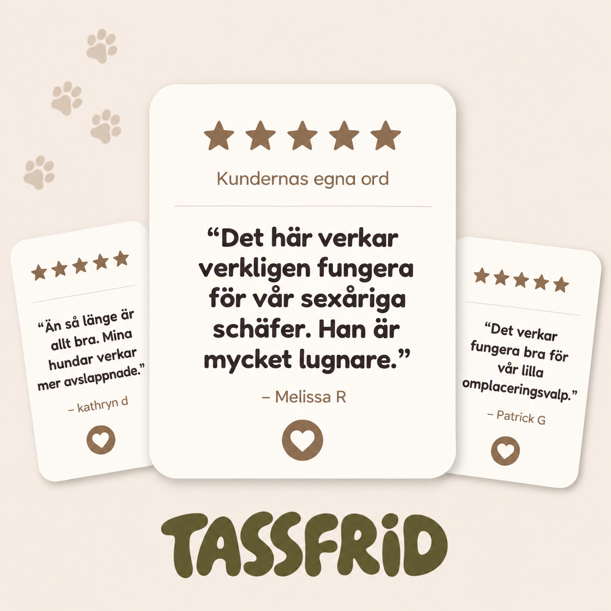 Kundernas egna ord med tre recensioner