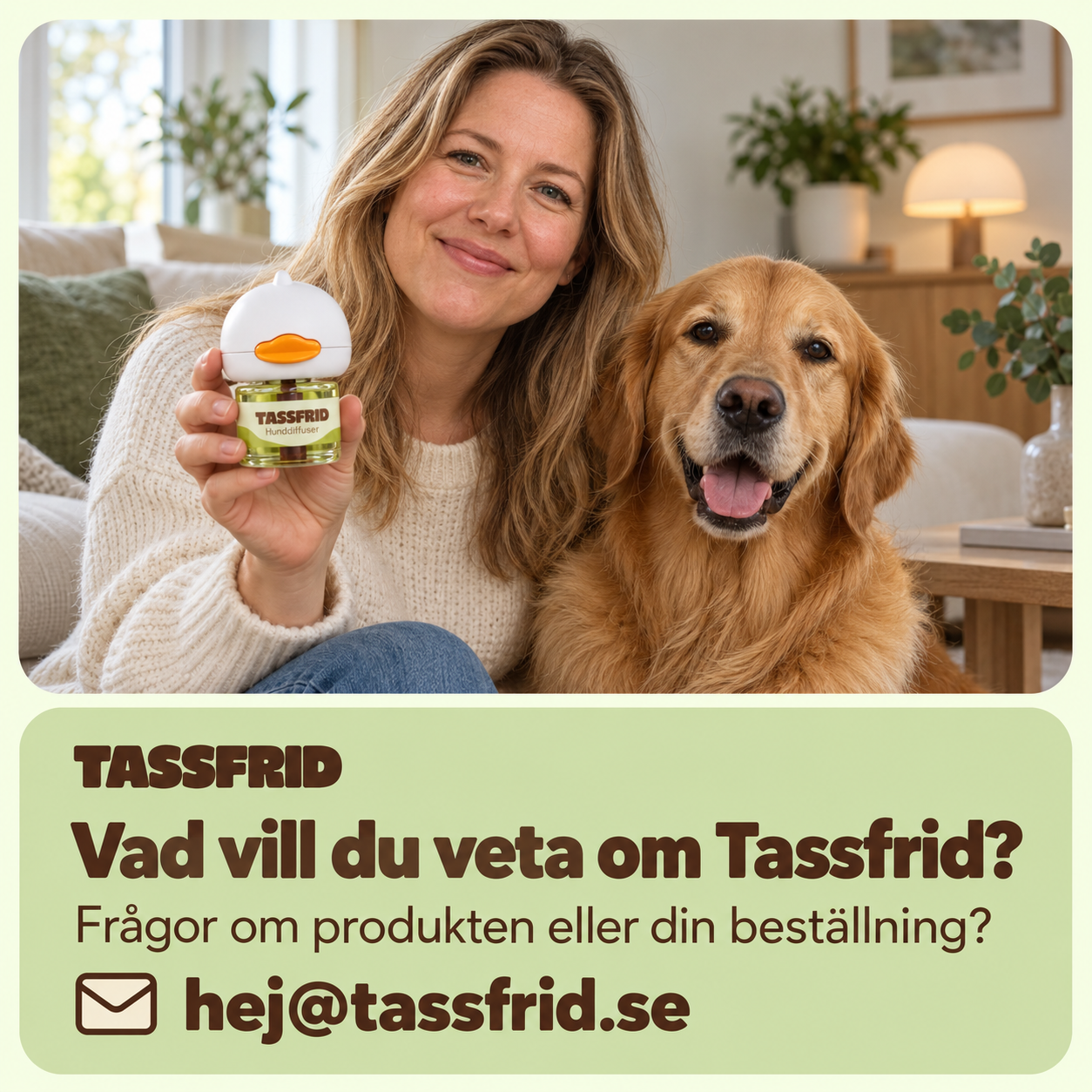 Tassfrid kundservice för hundägare med kontaktmejl